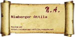 Nimberger Attila névjegykártya